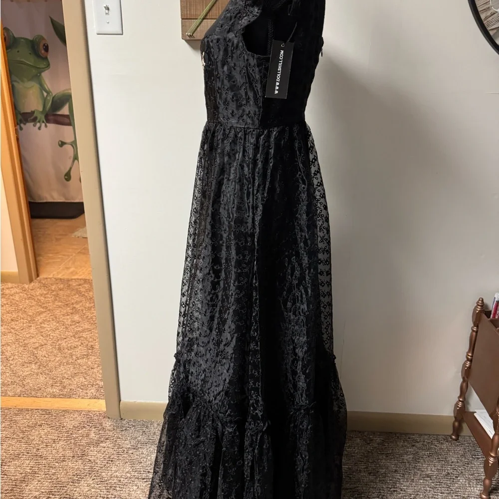 Delia’s black dolls kill floral embroidered Tulle gothic maxi dress NWT🐸 - Picture 3 of 12